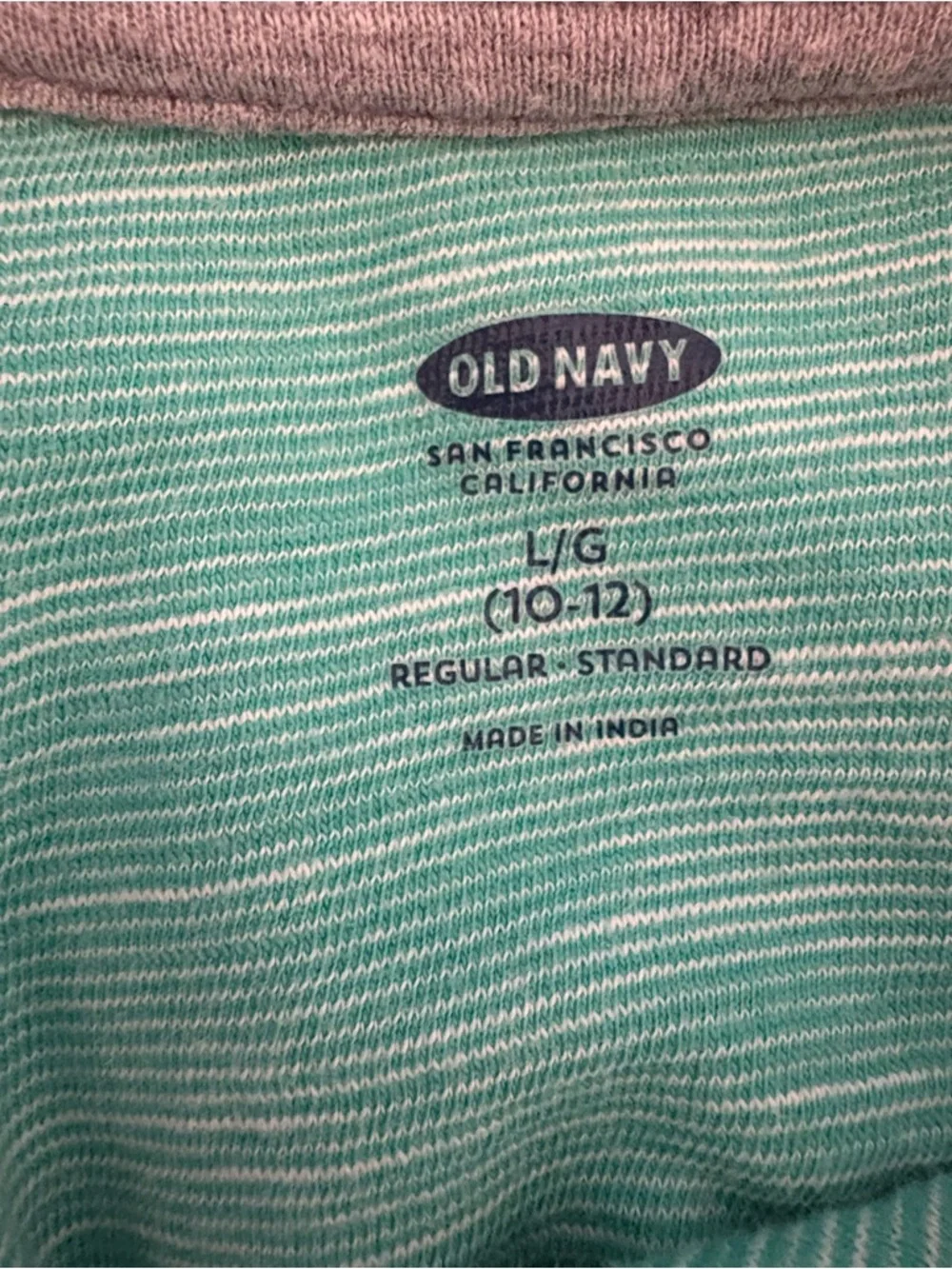 Old Navy Boys Polo Shirt Teal Green Space Dye Large 10-12 Cotton Blend